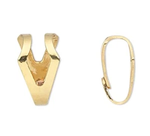 Fianza, 100 latón chapado en oro 6,5x4 mm estilo Y deslizante colgante fianzas * - Imagen 1 de 3