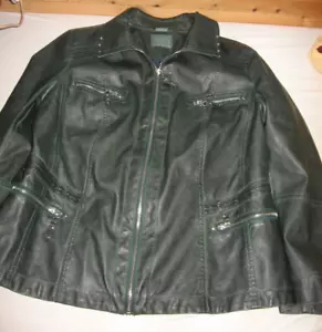 MONA, Lederjacke, Gr. 46, dunkelgrün - Bild 1 von 4