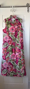 Sag Harbor Damen 16 Kleid Hawaii Kreuzfahrt Urlaub Strand Tropisch Hibiskus Rosa - Bild 1 von 10