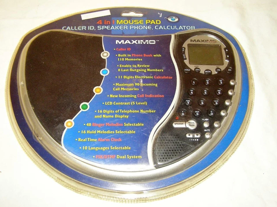 Maximo Concepts Mouse Pad Caller ID Speaker Phone/MAX64721 NEW In Package - Image 1 of 1