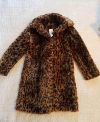 NUEVO ABRIGO XS S M L XL J CREW COLLECTION PIEL SINTÉTICA LEOPARDO Foto 1 de 4