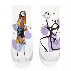 Jack and Sally Nightmare Before Christmas Stemless Wine Glass Set - Picture 1 of 3