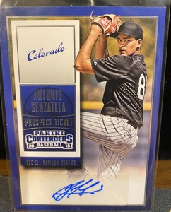 2015 Panini Contenders Prospect Ticket Blue Foil Antonio Senzatela Auto Rockies 