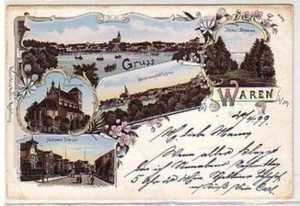 30658 Ak Lithographie Gruss aus Waren in Meckl. 1899 - Bild 1 von 1