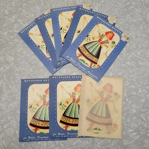 Vintage Lot of 8 Unused Meyercord Waterslide Decals ~ Dutch Girl 872-B - Picture 1 of 4