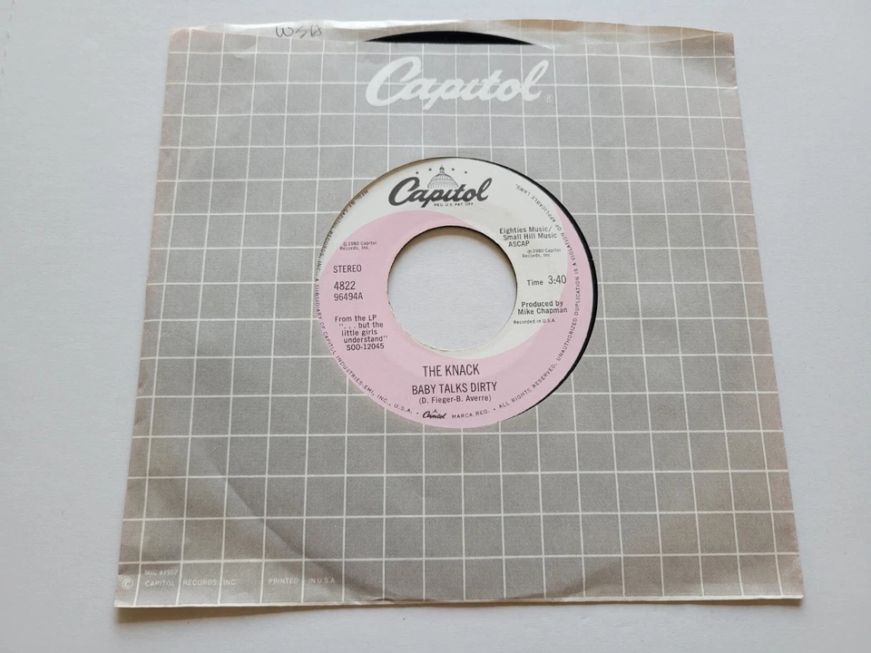 THE KNACK - Baby Talks Dirty / End of the Game 1980 POWER POP New Wave 7" NM- - Image 1 of 2