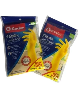 Playtex Hand Saver Rubber Gloves ~ Size Small ~ Yellow  - 2 Packs is 1 Pair Each - Picture 1 of 3