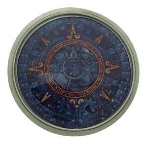 Aztec Calendar Blue Color Belt Buckle Mayan Indian New Men Women Fashion Western - Picture 1 of 11