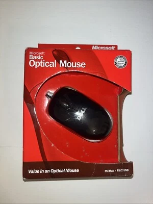 New Microsoft Basic Optical Scroll Wheel PS/2 USB Wired Mouse Vintage X09-13932 - Image 1 of 4