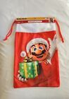 Super Mario Nintendo Santa Christmas Cinch Sack 12" x 18" New with Tags Soft