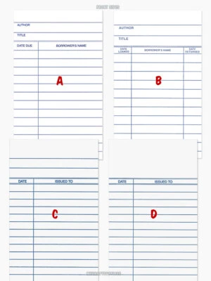 50 пустых белых библиотечных карточек, на выбор из 4 стилей, зарядные карты с датой - Изображение 1 из 2