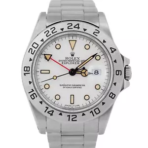 1996 PERFECT PATINA Rolex Explorer II White 40mm Stainless Oyster Watch 16570 - Picture 1 of 11