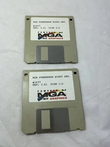 Vintage MGA Powerdesk WIN95 DRV 3.61 / Powered By MGA 64-bit Graphics 3.5 Floppy - Picture 1 of 4