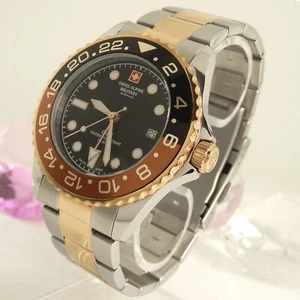 Swiss Alpine Military GMT Herrenuhr Edelstahl teilvergoldet Quarz von 05/2023 - Bild 1 von 10