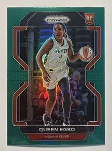 WNBA 2022 Queen Egbo Green Prizm Rookie RC Indiana Fever Washington Mystics