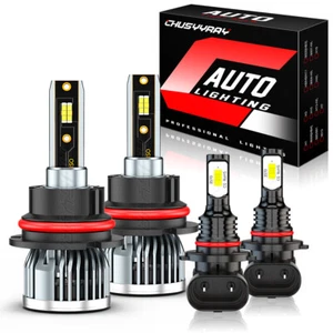 Para For 2002-2007 Jeep Liberty 4X Faro Hi-Lo Beam + Bombillas de luz antiniebla - Picture 1 of 14