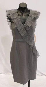 Nue by Shani Women's Sleeveless V-Neck Ruffle Shapewear Dress LB3 Gray Size 6 - Picture 1 of 6