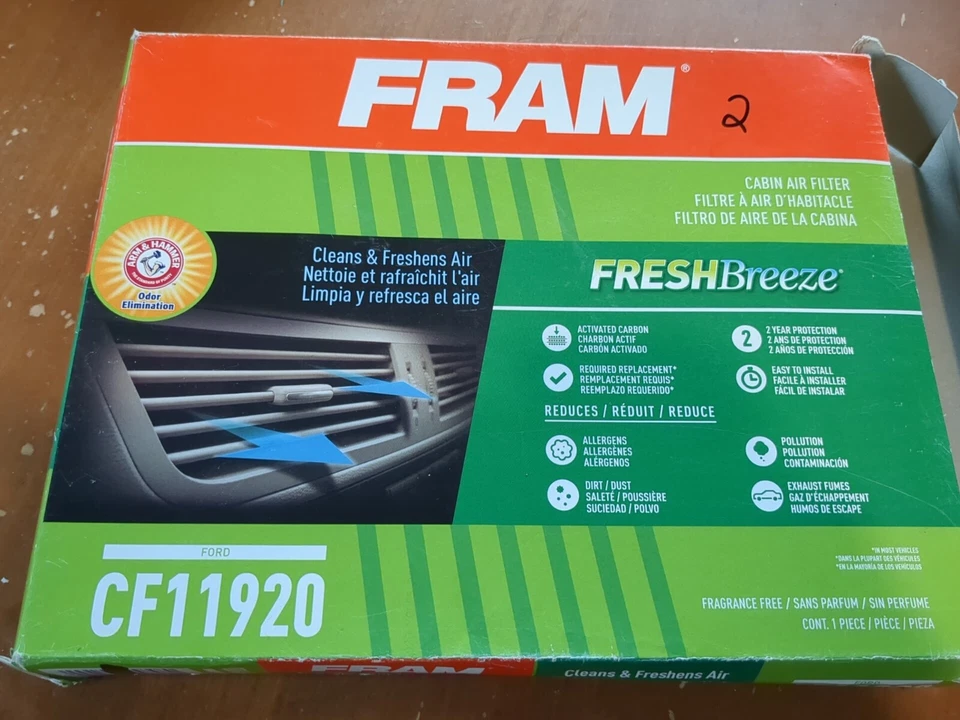 Fram CF11920 Cabin Air Filter  2012-2018 FORD FOCUS, 2013-2020 FORD ESCAPE - Image 1 of 4