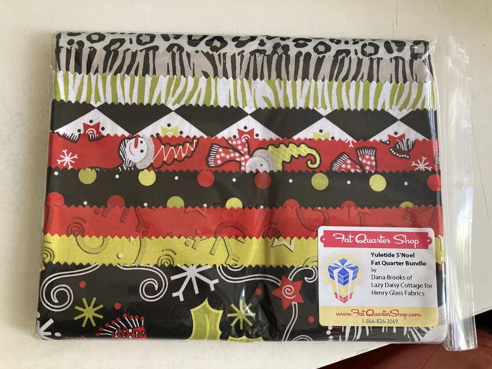 Yuletide S'Noel by Dana Brooks of Lazy Daisy Cottage Fat Quarters, 9 pcs - Image 1 of 1