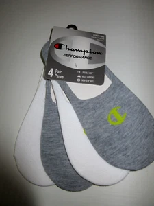Champion Women's Socks 4-pairs pack NO-SHOW Performance liner White Gray NWT - Picture 1 of 3
