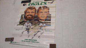 VINTAGE Poster Philadelphia Eagles Bill Bergey & Tommy McDonald 1988 Honor Roll - Picture 1 of 1