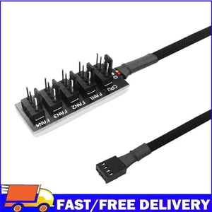 1 to 5 Way 4-Pin PWM CPU Cooler Fan PC Case Fan Sleeved Power Cable Hub Splitter - Afbeelding 1 van 12