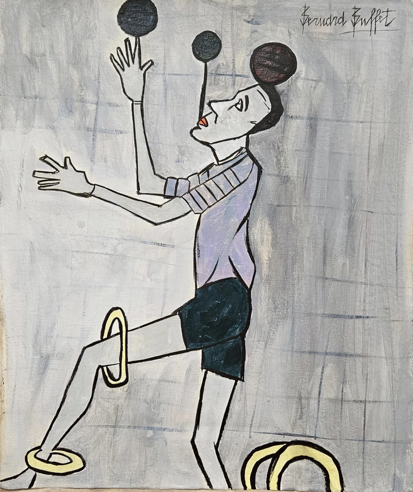 Pintura al óleo expresionista firmada por Bernard Buffet sobre lienzo - Arte moderno francés Foto 1 de 4