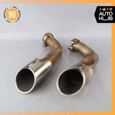 15-18 Porsche Cayenne 958 Left Exhaust Dual Muffler Tips Set 7P5253681AL OEM - Image 1 of 4