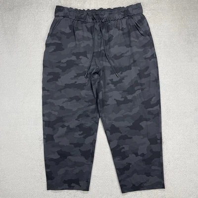 Lululemon Stretch High-Rise Crop Camo Pants Sz 14 LW6BOUS Black Gray (34x22) - Image 1 of 4