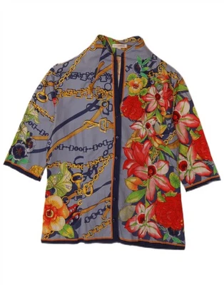 Blusa Camisa NARACAMIE Mujer Gráfica Manga 3/4 Reino Unido 16 Grande Azul Floral EE09 Foto 1 de 3