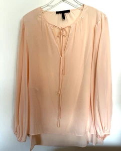 NEU OHNE ETIKETT BCBG MAX AZRIA EVANNA PFIRSICHROT LANGARM SEIDENOBERTEIL SMALL - Bild 1 von 7
