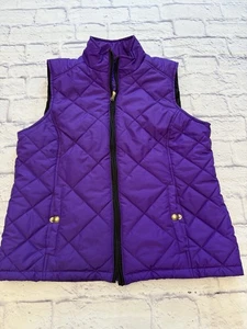 Lauren Ralph Lauren Purple Large Quilted Puffer Vest. Gold tone hardware. Zip - Picture 1 of 11