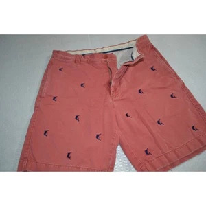 19377 J Crew pantaloncino rosso invecchiato rosso disegni pesca taglia 33 uomo - Foto 1 di 4