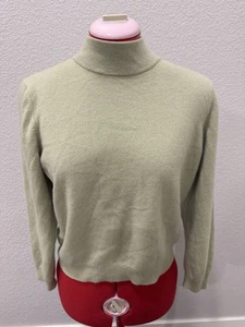 Charter Club 100% Cashmere Mock Neck Sweater Size L Petite Light Green - Picture 1 of 5