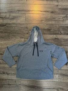 Patagonia Felpa con Cappuccio Donna XL Blu Grigio Logo Felpa Quiet Ride Pullover Usato in Ottime Condizioni - Foto 1 di 15