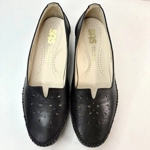 SAS Women’s 8.5W Sonyo Heel Black Leather Slip-On Round Toe Pump TRI-PAD Tech - Picture 1 of 12