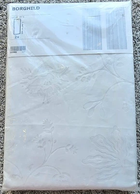 Nuevo Ikea BORGHILD Cortinas de Encaje Transparente 2 Paneles (1 Par) 57" x 98" Blanco Foto 1 de 4