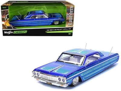 1:26 1964 Chevrolet Impala SS Lowrider -- Blue Metallic -- Maisto Design (1:24) - Image 1 of 4