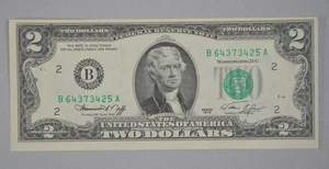 1976 $2 Federal Reserve Note AU/Unc - Misaligned Face Printing - Error Note - Picture 1 of 3