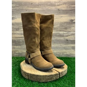 Nine West Women - Size 7.5 - Tan Suede Harness Tall Boots - Picture 1 of 12