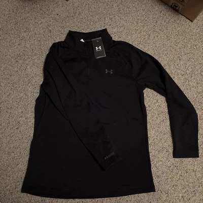 Under Armour 1343242 Men's UA ColdGear Base 4.0 1/4 Zip Baselayer Shirt, Black - Image 1 of 4