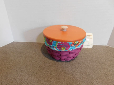 Longaberger 2011 Summer Lovin Small Wares Basket- Protector Liner - NEW Cover