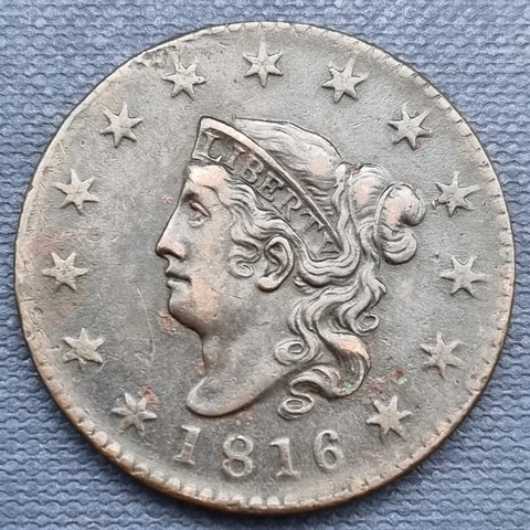 1816 Coronet Head Large Cent 1c Higher Garde XF - AU Details #60475 Cover