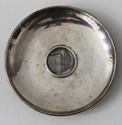 Bandeja de plata 800 1973 150 aniversario de Cariplo SpA Banco de Italia por Bertoni Foto 1 de 4