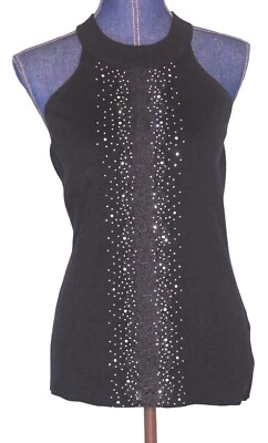 VILA MILANO шикарный черный без рукавов верхний последовательный спереди женщин размер M - Изображение 1 из 4