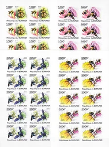 W BURUNDI 0882v-885v SHT BEES IMPERFORATED SET SHEETS - Picture 1 of 1