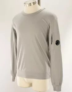 C.P. COMPANY Drizzle Grey Light Fleece Crew Neck Cotton Sweatshirt SMALL NWT - Picture 1 of 2
