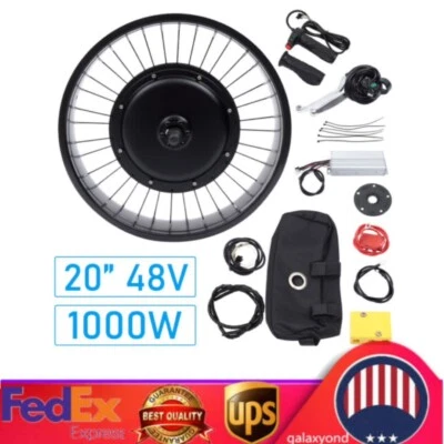 20in 48V 1000W E-Bike Electric Bicycle Motor Conversion Kit Fat Tire Front Wheel - Image 1 of 4