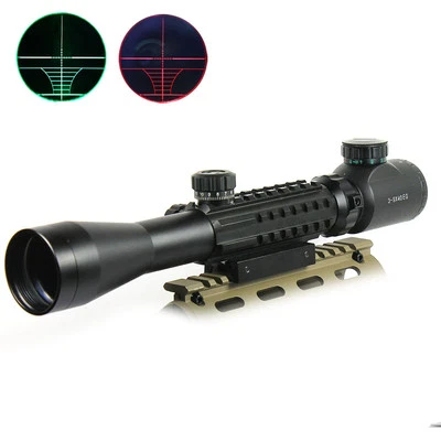 3-9x40 Tactical Rifle Scope Red & Green illuminated Optical Gun Scope with Rails - Image 1 of 4