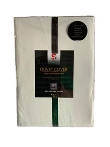 DOUBLE SIZE 200 THREAD COUNT CREAM EGYPTIAN COTTON DUVET SET HOTEL L160/1 - Picture 1 of 3